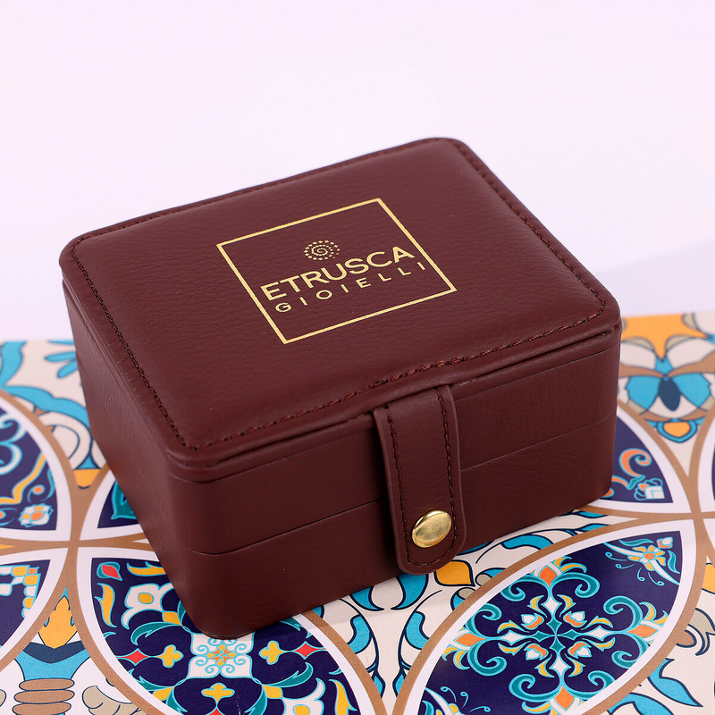 Etrusca Gioielli jewelery box - Brown imitation leather - 155x90x55