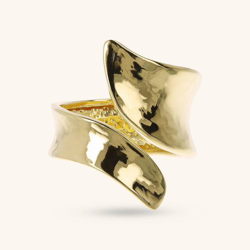 Hammered Open Contrarié Ring