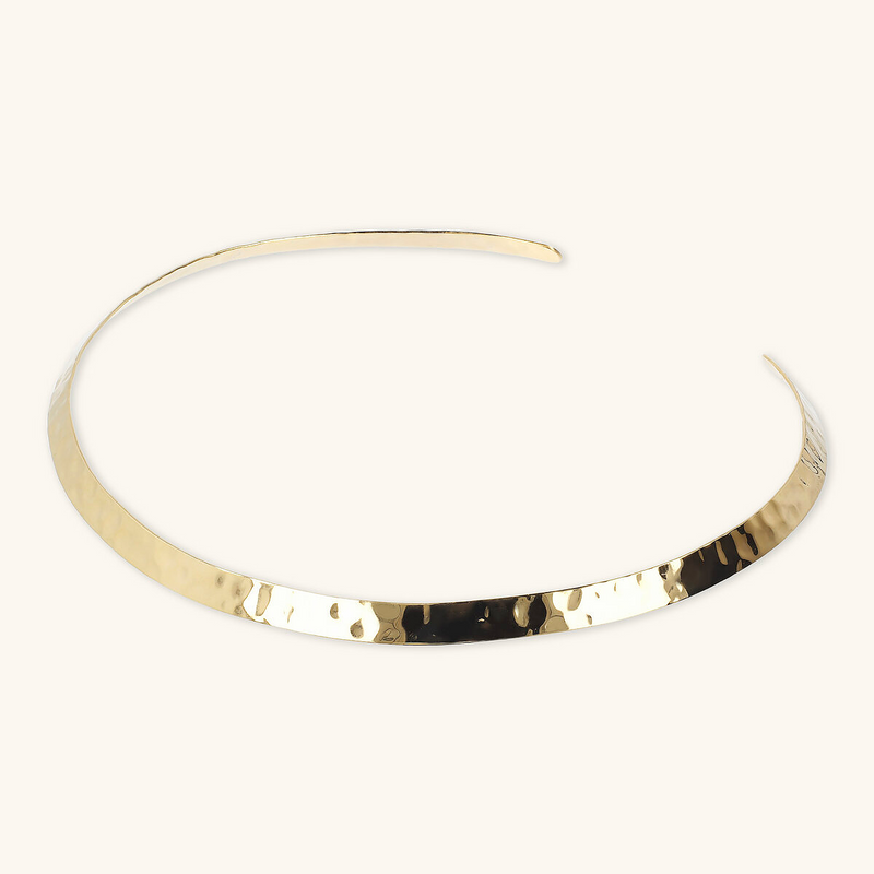 Thin Hammered Choker Necklace