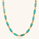 Necklace with Small Golden Spheres and Turquoise