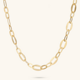 Satin Necklace with Alternating Oval Links