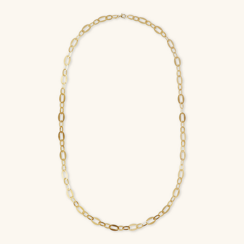 Satin Necklace with Alternating Oval Links