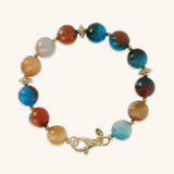 Bracelet with Colored Agate and Golden Elements