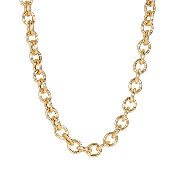 Rolo Chain Necklace with Machined Surface