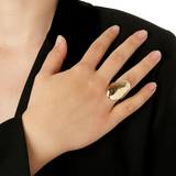 Hammered Chevalier Ring Oval Shape