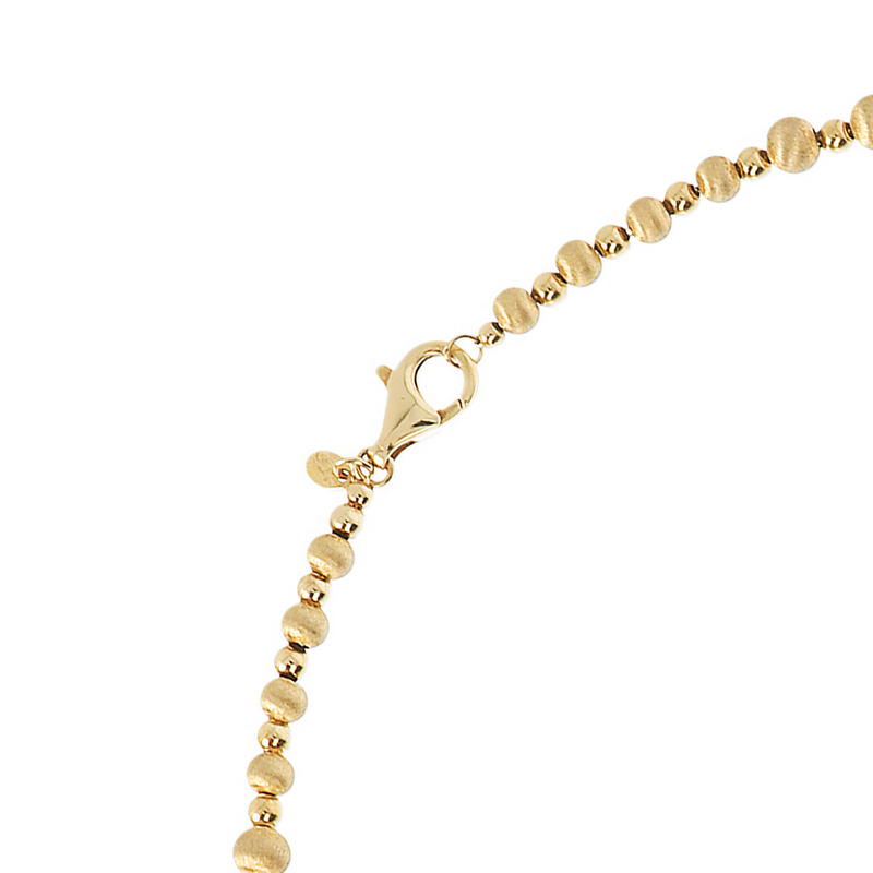 Long Necklace with Graduated Satin Spheres