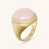 Satin Chevalier Ring with Natural Quartz 