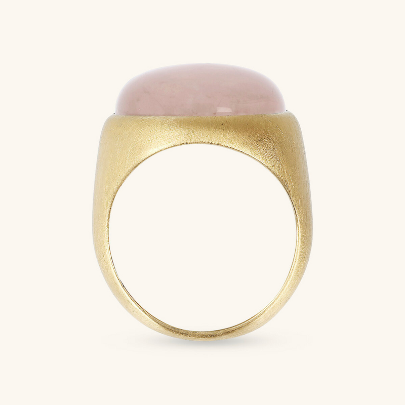 Satin Chevalier Ring with Natural Quartz 