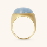 Satin Chevalier Ring with Natural Quartz 