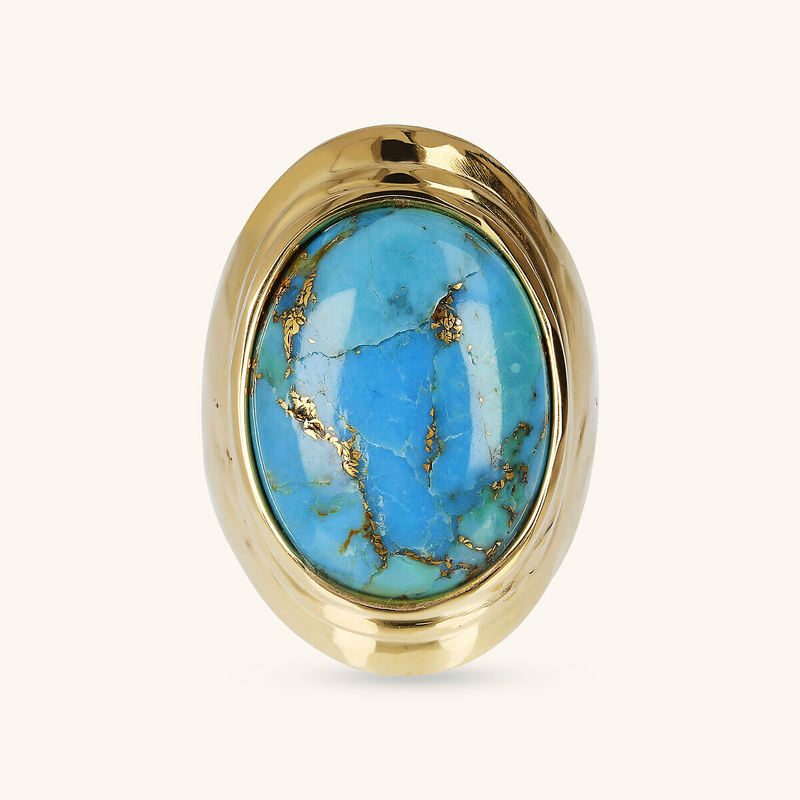 Chevalier Ring with Oval Magnesite Natural Stone