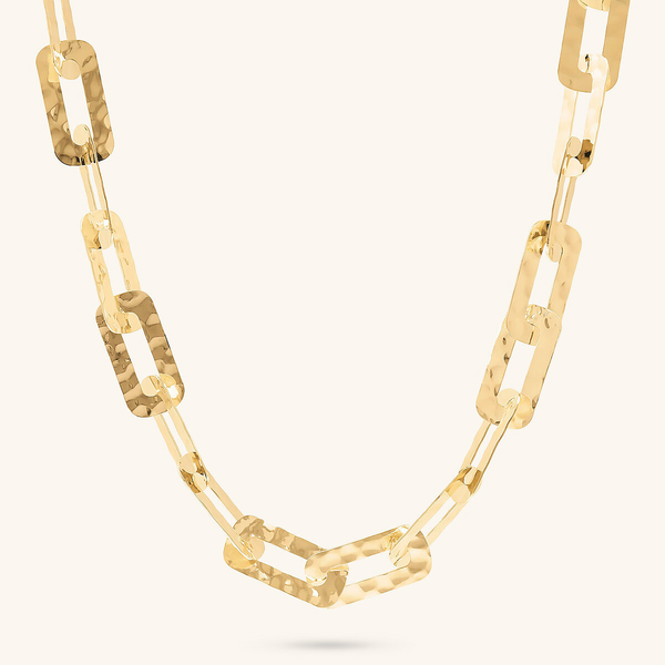 Hammered Flat Chain Necklace