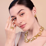 Figaro Chain Necklace with Hammered Links