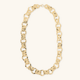 Figaro Chain Necklace with Hammered Links