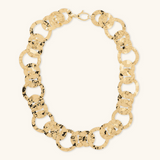 Figaro Chain Necklace with Hammered Links