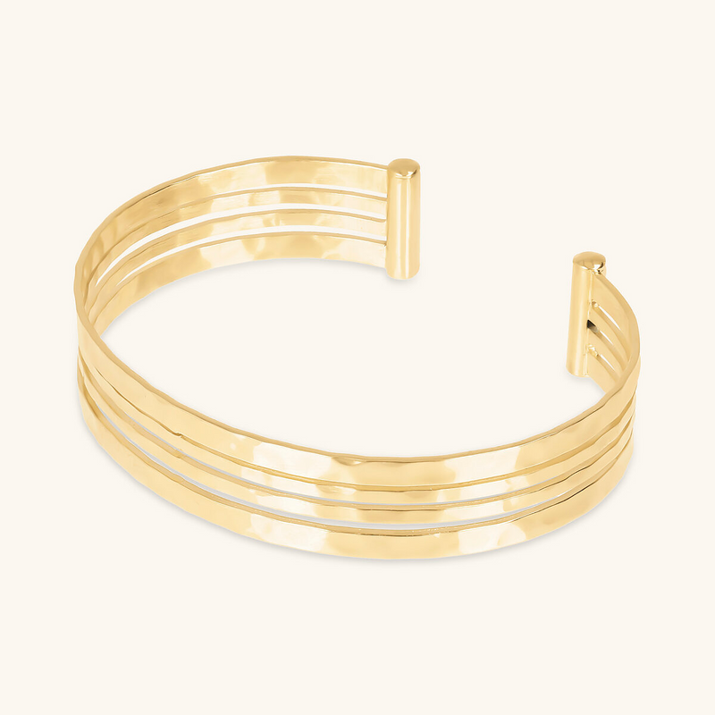 Hammered Multi-strand Rigid Bracelet