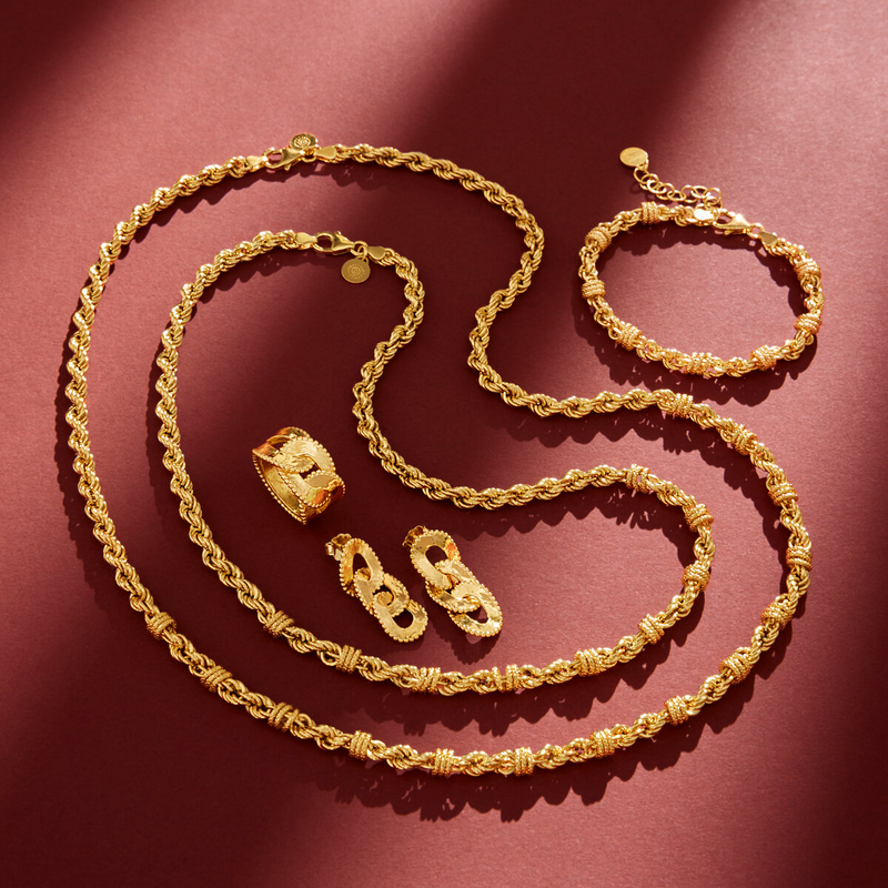 Rope Chain Necklace with Rondelle