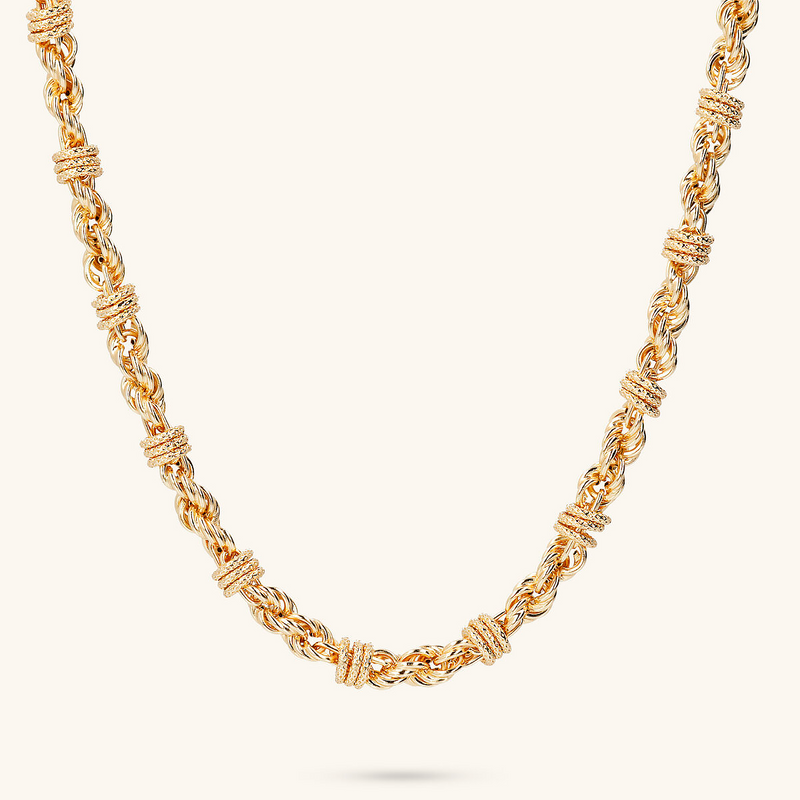 Rope Chain Necklace with Rondelle