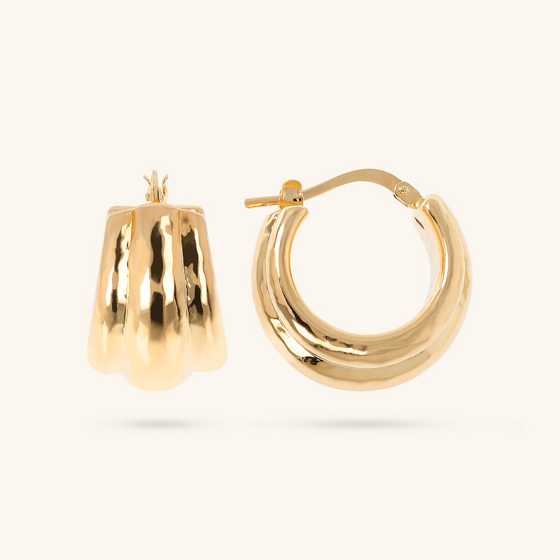 Boucles d'oreilles pendantes petit cercle martelé