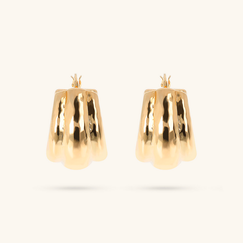 Boucles d'oreilles pendantes petit cercle martelé