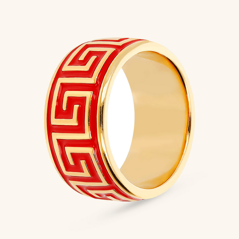 Enamelled Greek Ring