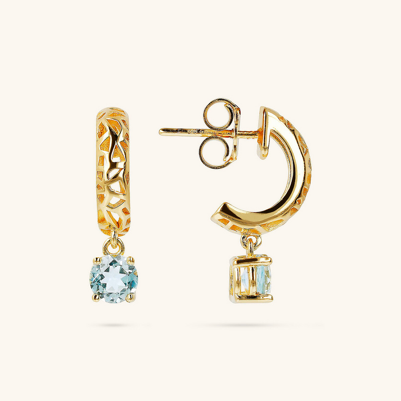 925 Sterling Silver Pendant Earrings with Natural Stone