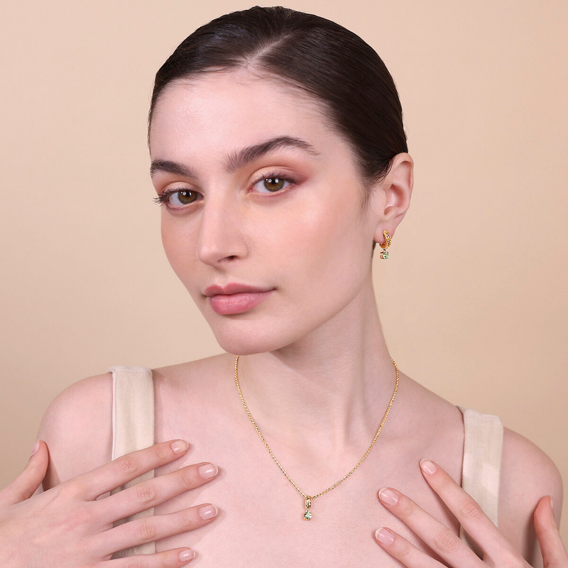 925 Sterling Silver Pendant Earrings with Natural Stone