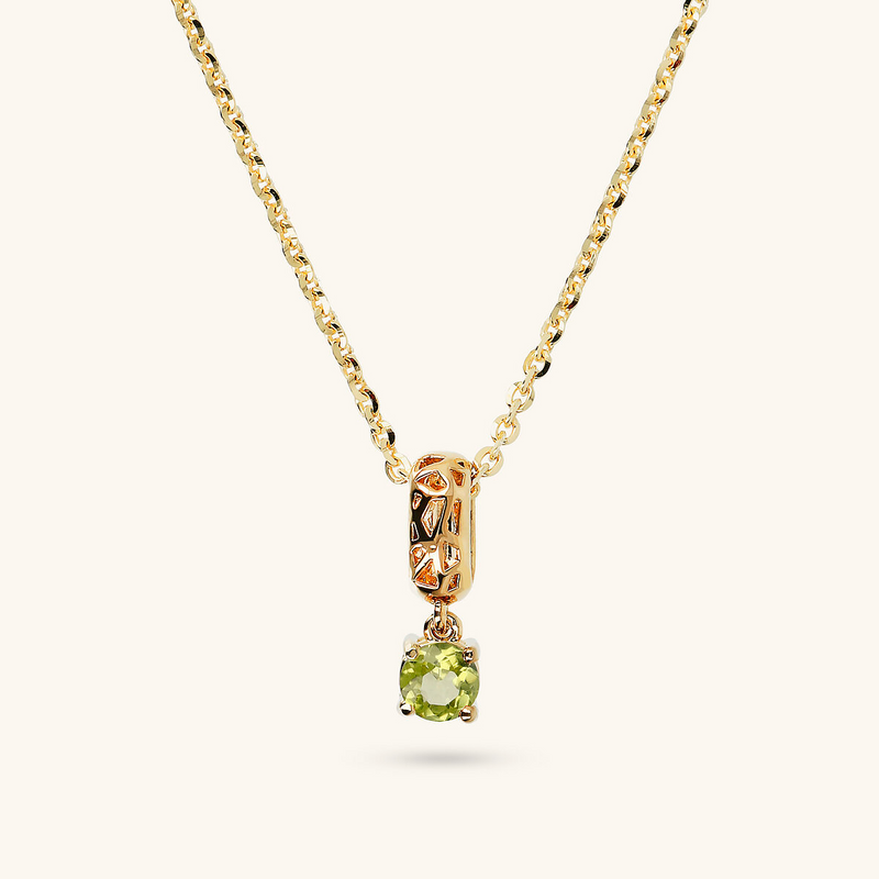 Collier avec Pendentif Ajouré et Pierre Naturelle