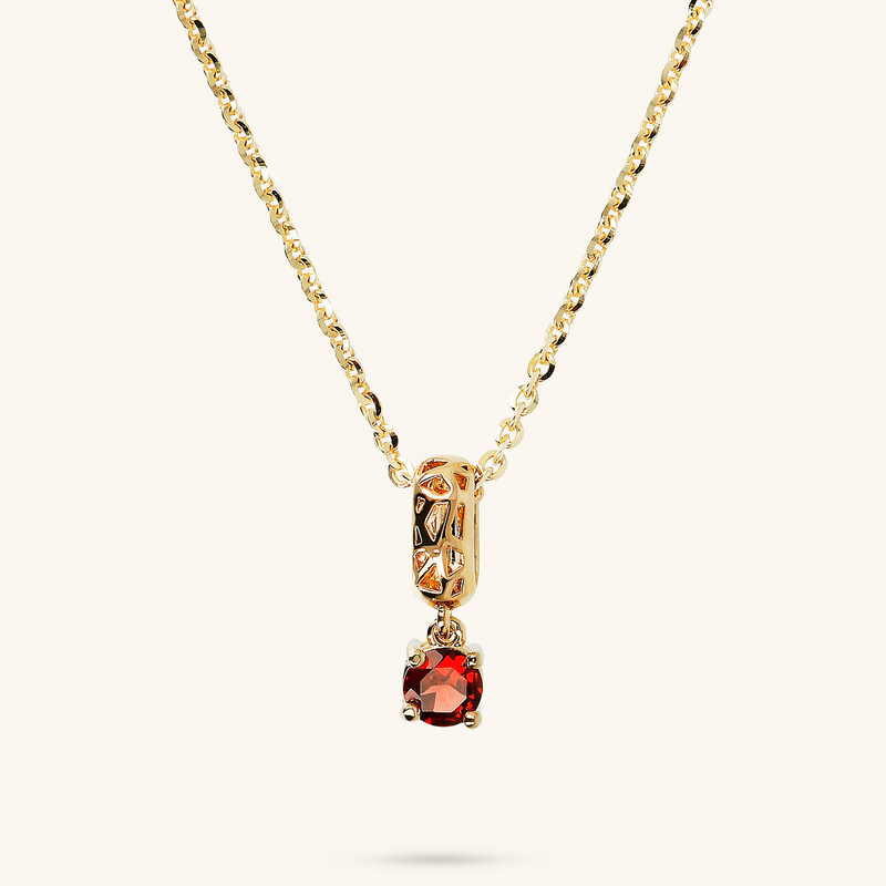 Collier avec Pendentif Ajouré et Pierre Naturelle