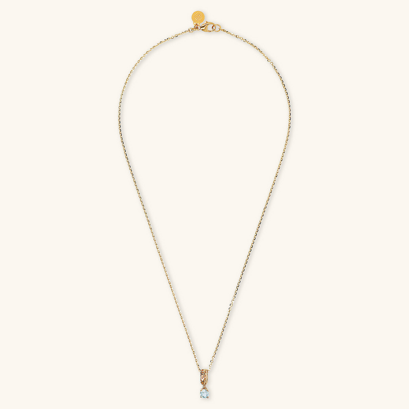 Collier avec Pendentif Ajouré et Pierre Naturelle