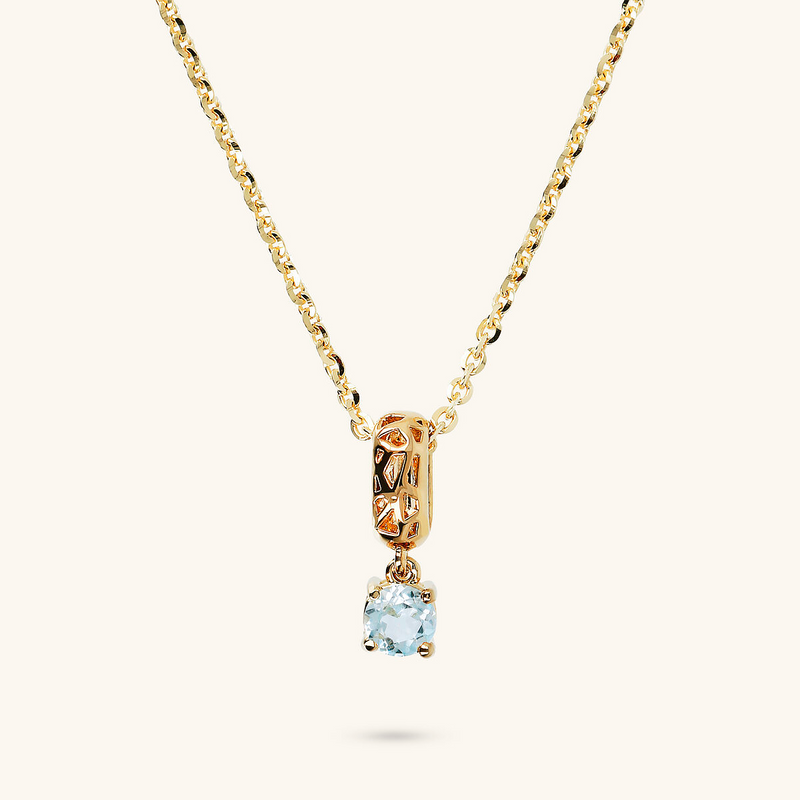 Collier avec Pendentif Ajouré et Pierre Naturelle