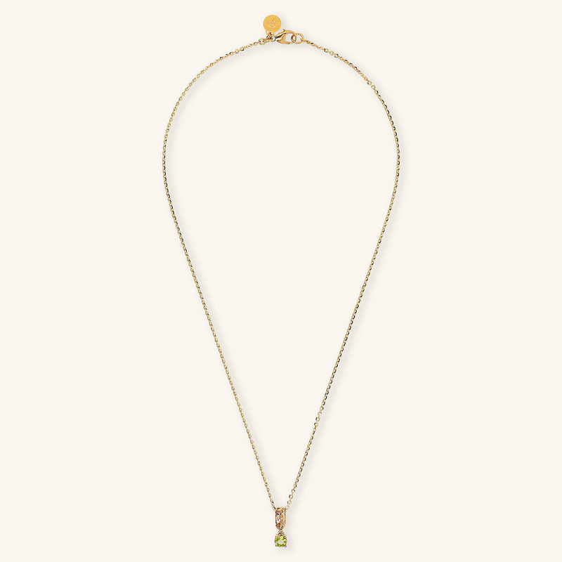 Collier avec Pendentif Ajouré et Pierre Naturelle