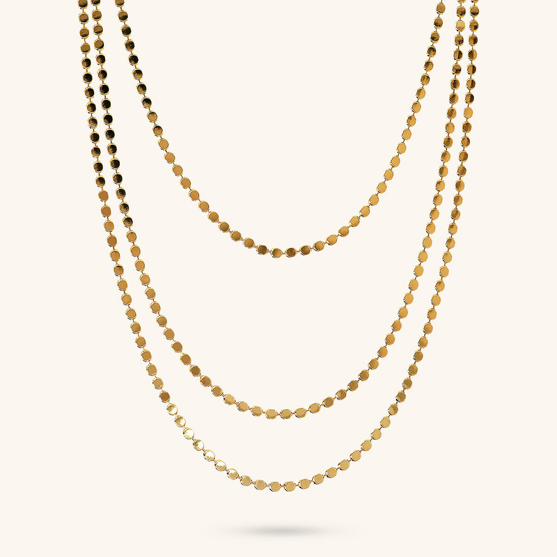 Multi-strand Necklace with Small Disc Chain
