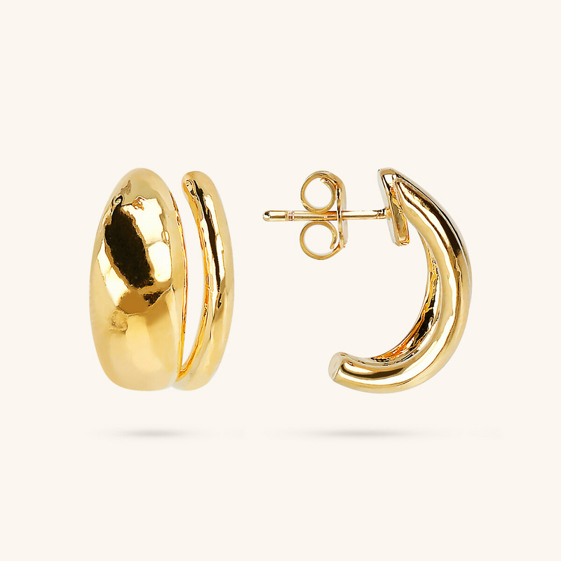 Duo de boucles d'oreilles martelées