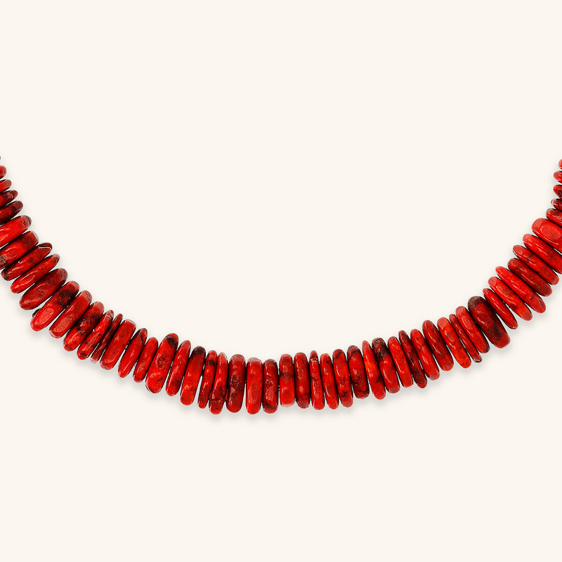 Necklace with Rondelle in Natural Stones