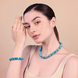 Necklace with Rondelle in Natural Stones