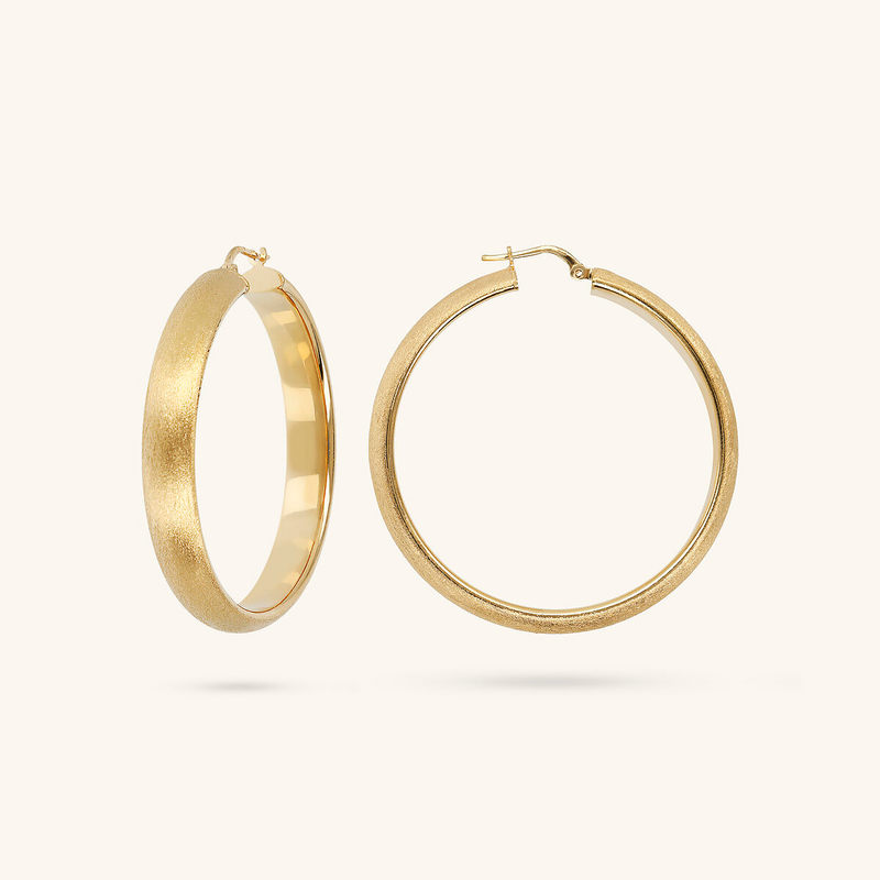 Boucles d'oreilles créoles en satin épais