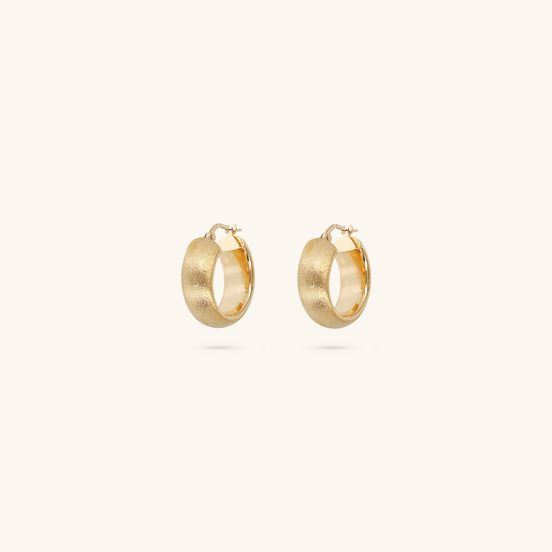 Boucles d'oreilles créoles en satin épais