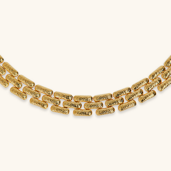 Hammered Panther Chain Necklace