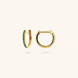 Hoop Pendant Earrings with Natural Stones or Cubic Zirconia