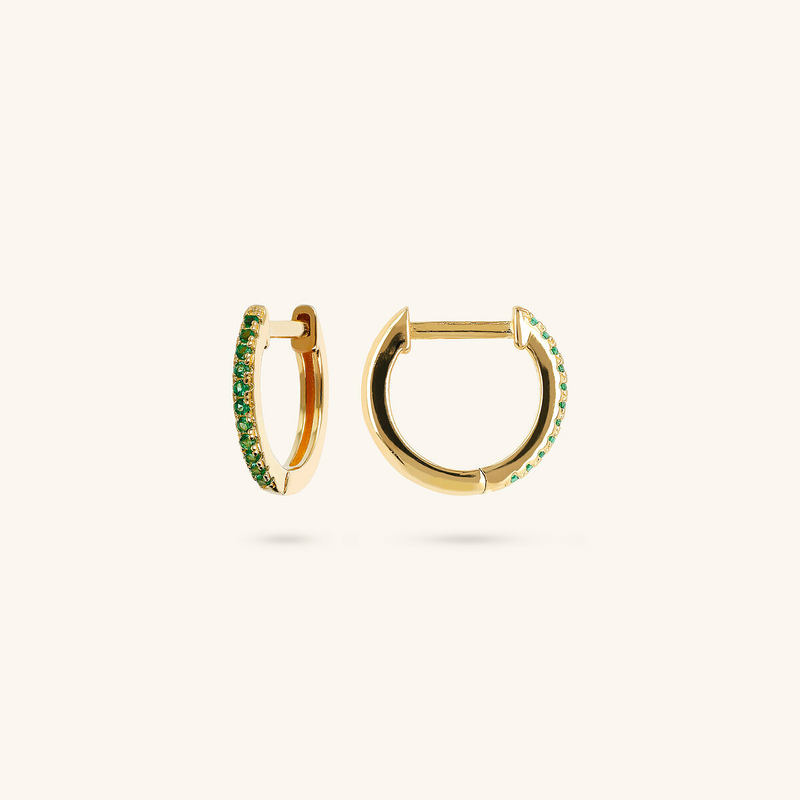 Hoop Pendant Earrings with Natural Stones or Cubic Zirconia