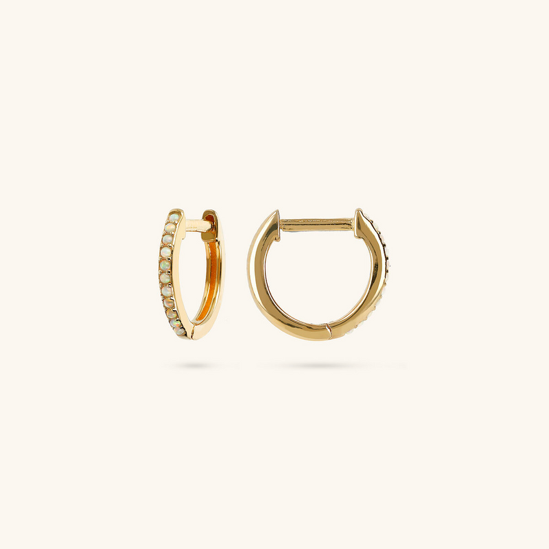 Hoop Pendant Earrings with Natural Stones or Cubic Zirconia