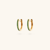 Hoop Pendant Earrings with Natural Stones or Cubic Zirconia