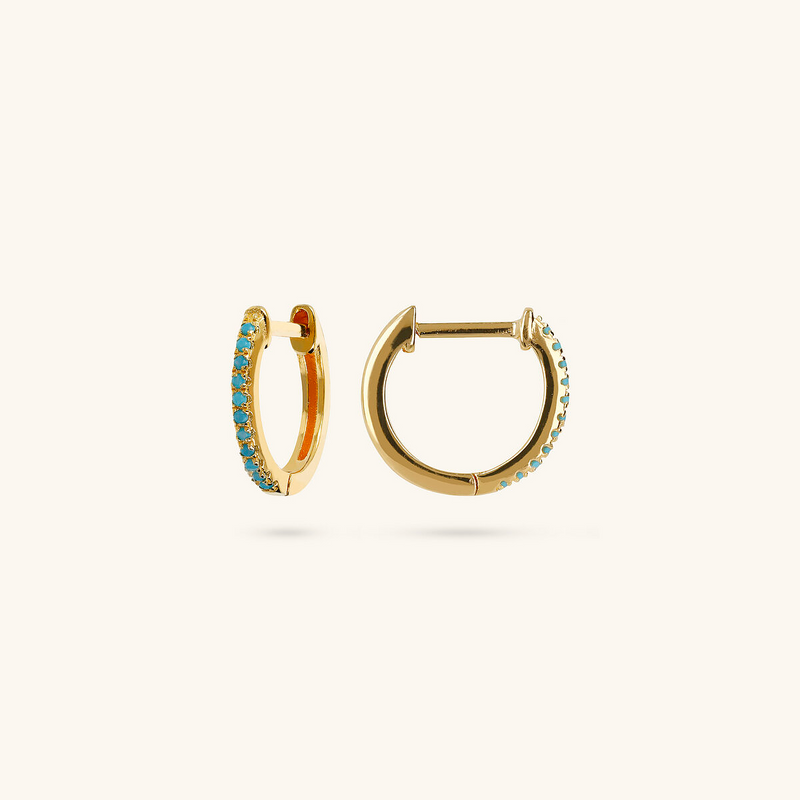 Hoop Pendant Earrings with Natural Stones or Cubic Zirconia