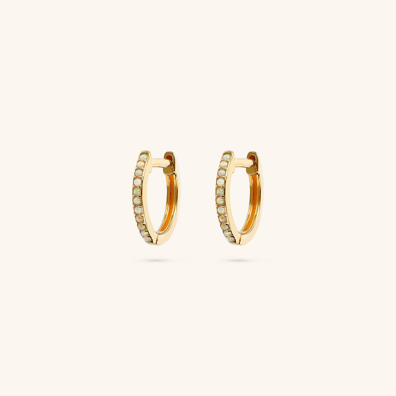 Hoop Pendant Earrings with Natural Stones or Cubic Zirconia