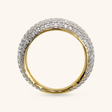 Anneau Martelé Gradué avec Cubic Zirconia Pavé