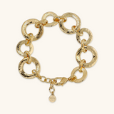 Hammered Bracelet with Graduated Ring Links