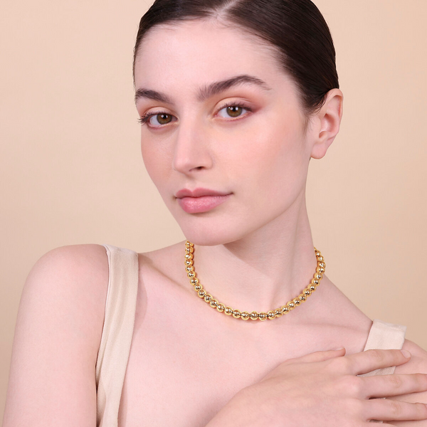Necklace with Hammered Spheres