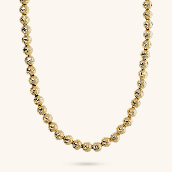 Necklace with Hammered Spheres