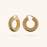 Tubogas Hoop Earrings in 18kt Yellow Gold Plated 925 Silver