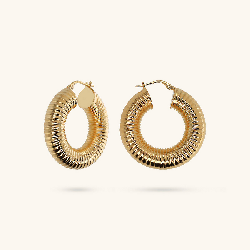 Tubogas Hoop Earrings in 18kt Yellow Gold Plated 925 Silver